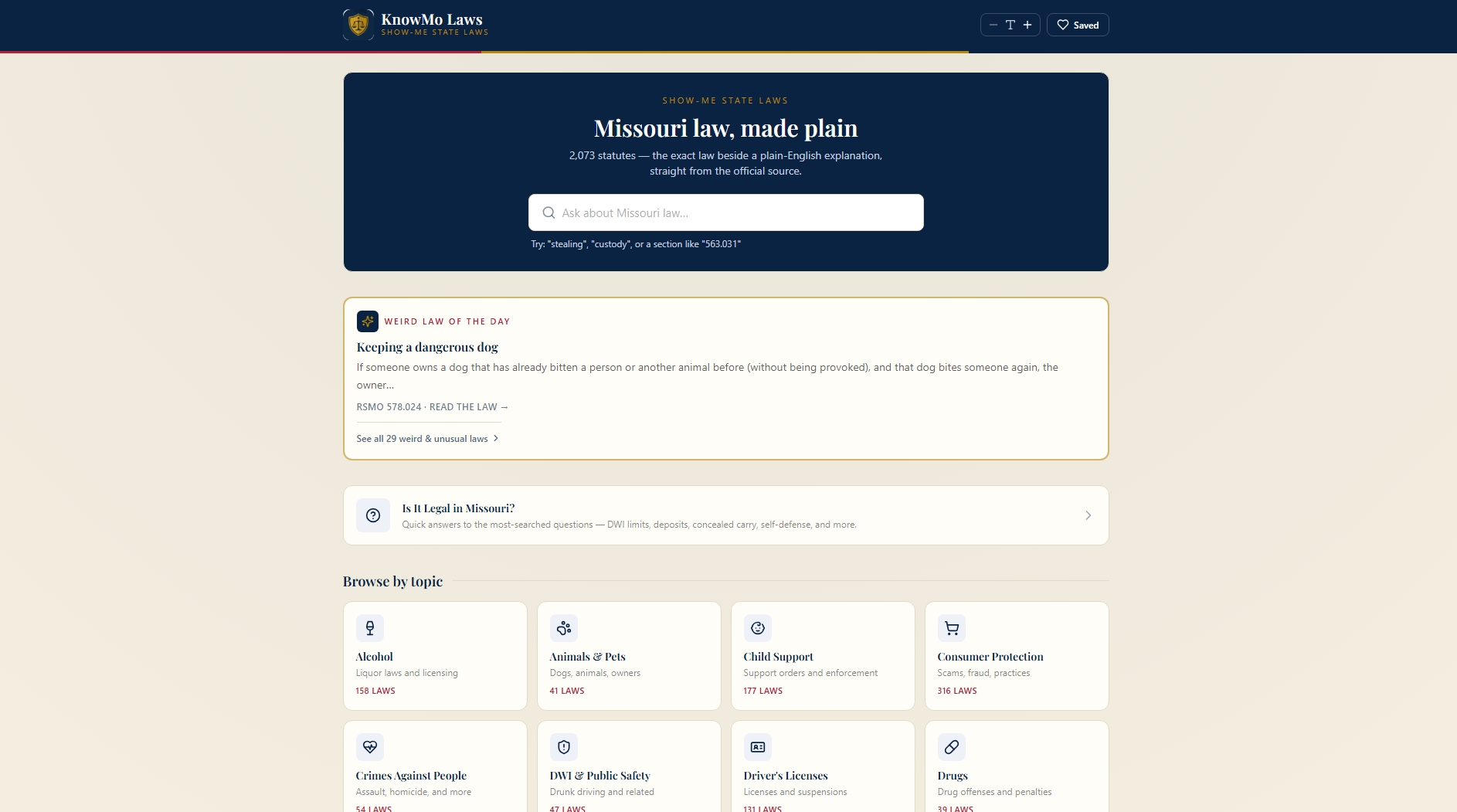 KnowMo Laws screenshot
